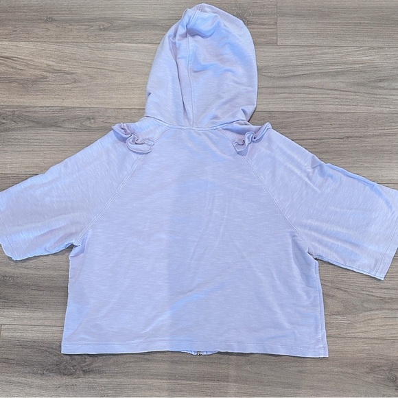 Kate Spade Athleisure Scalloped Lavender Ruffle Frozen Lilac Zip Up Hoodie XL - Picture 6 of 9